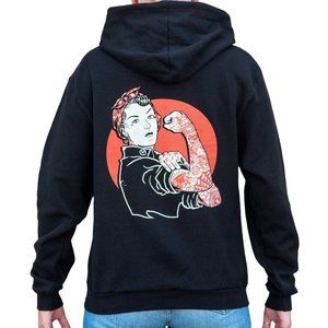 We Can Do It Women's Hoodie Custom Tattoo Artwork by Adi S-M-L-XL-XXL NWT
